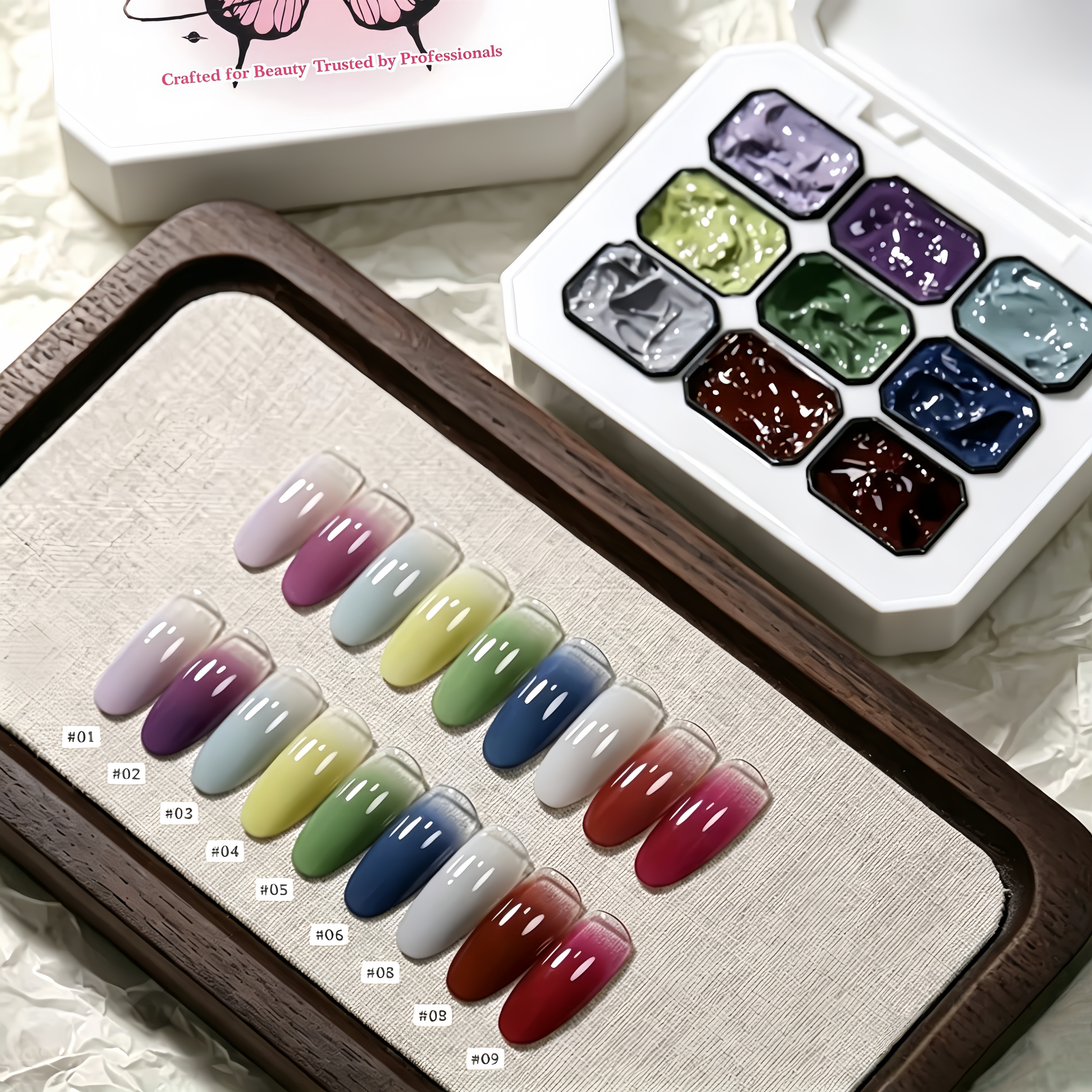 Nail Art Painting - 1pc solid 9-grid color painting gel