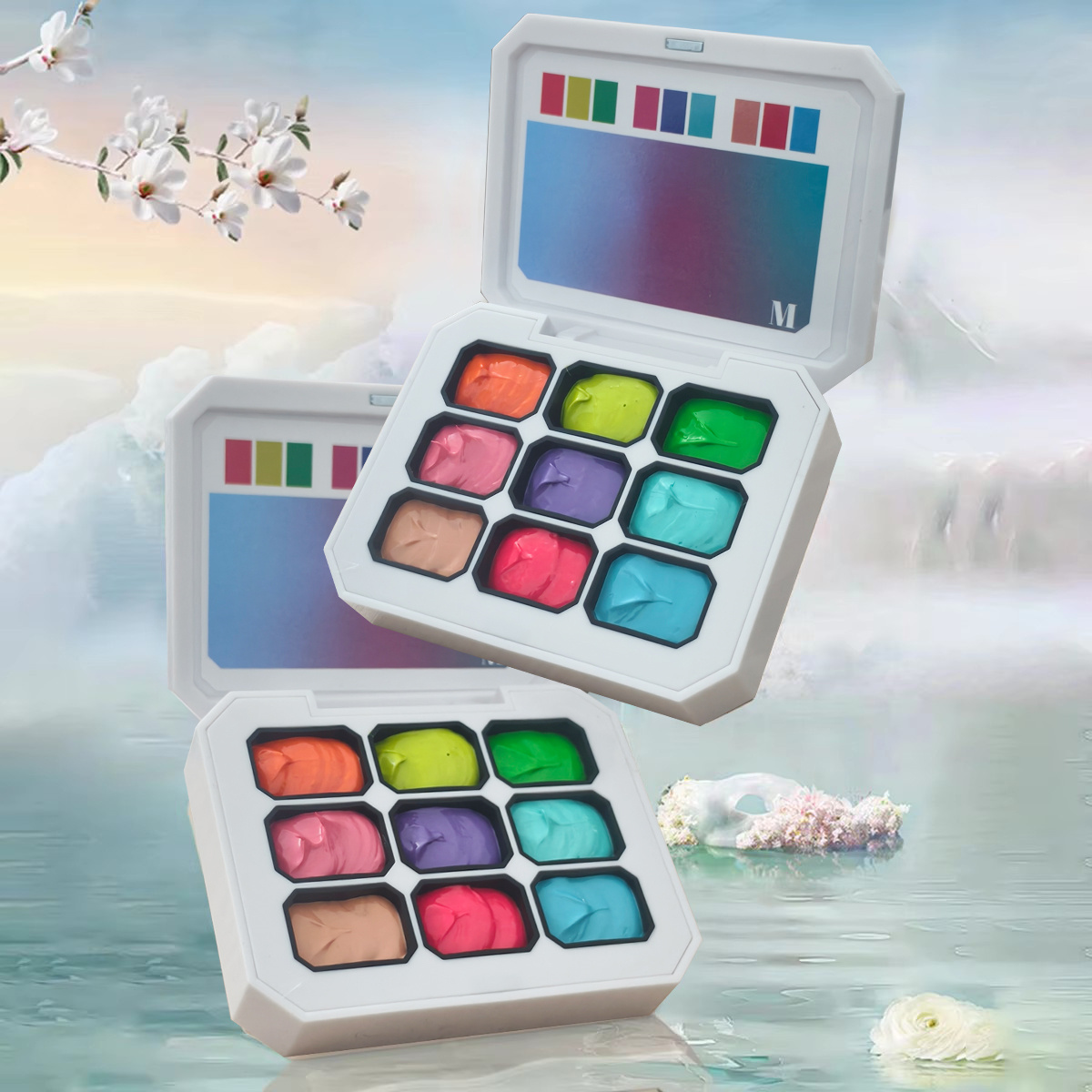 Nail Art Painting - 1pc 9-color solid nail polish pat