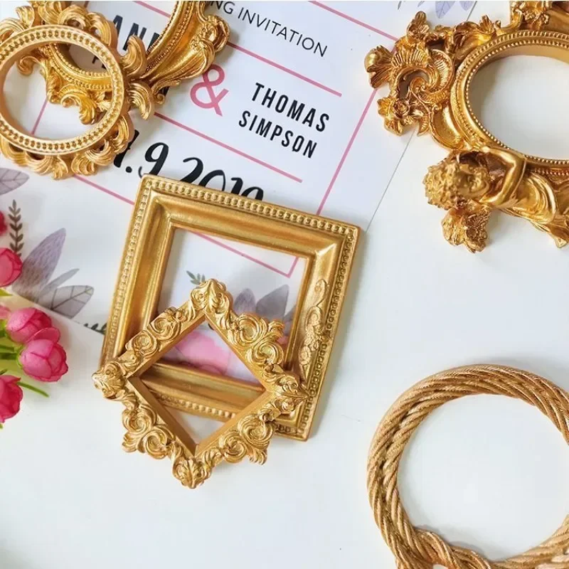 Nail Art Foto - INS Gold Silver Retro Photo Frame