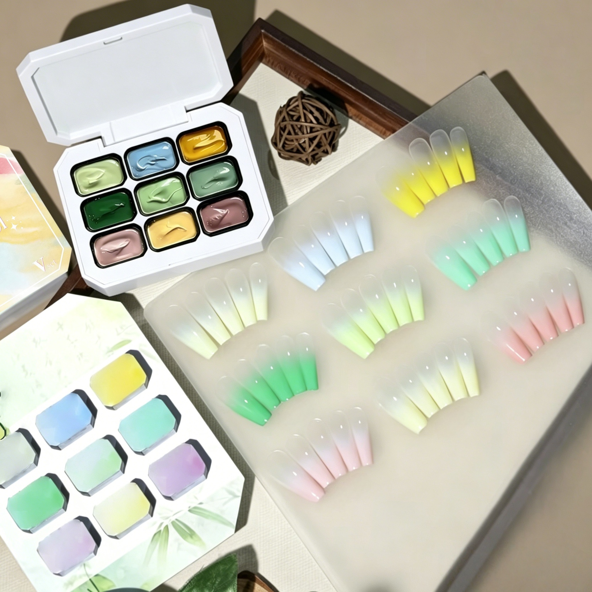 9-color solid nail polish,Bean - Nail Art Painting reseña y precio