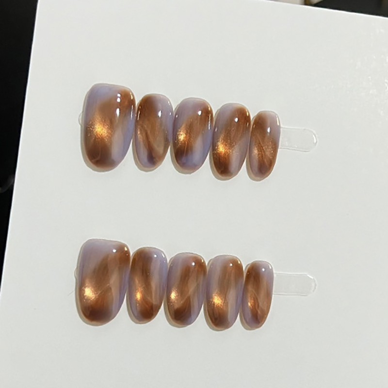 10pcs Handmade Press On Nails  - Nail Art Pink Cat Eye reseña y precio