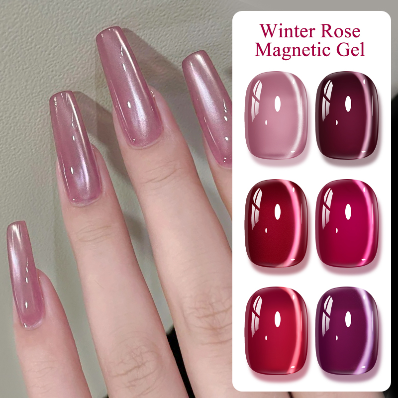 Pink Winter Rose Cat Magnetic  - Nail Art Valentines Day reseña y precio