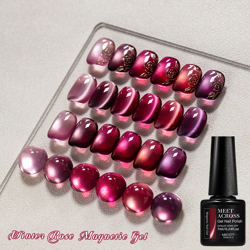Pink Winter Rose Cat Magnetic  - Nail Art Valentines Day reseña y precio