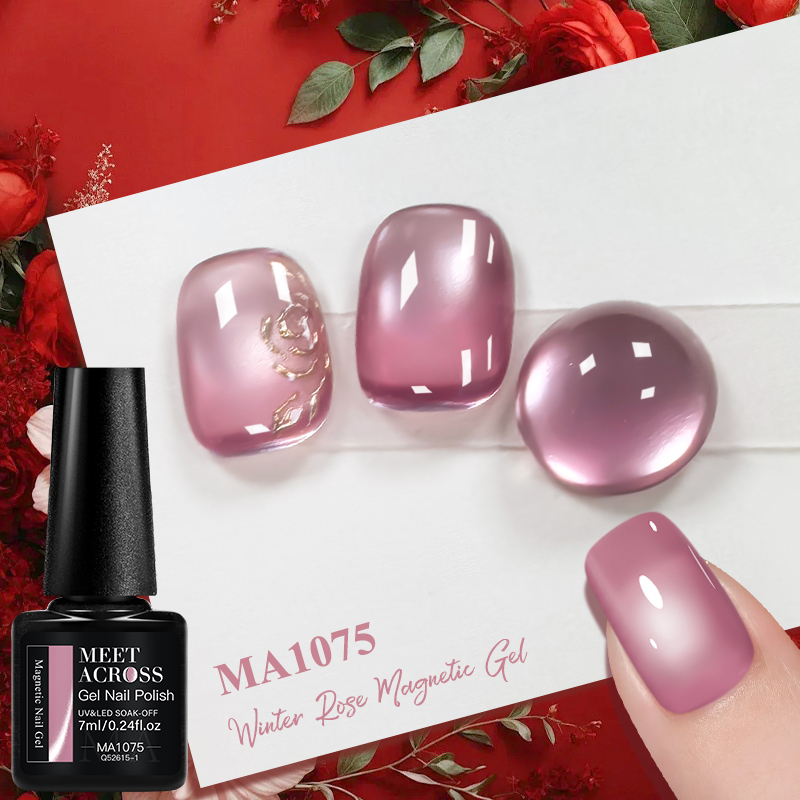 Pink Winter Rose Cat Magnetic  - Nail Art Valentines Day reseña y precio