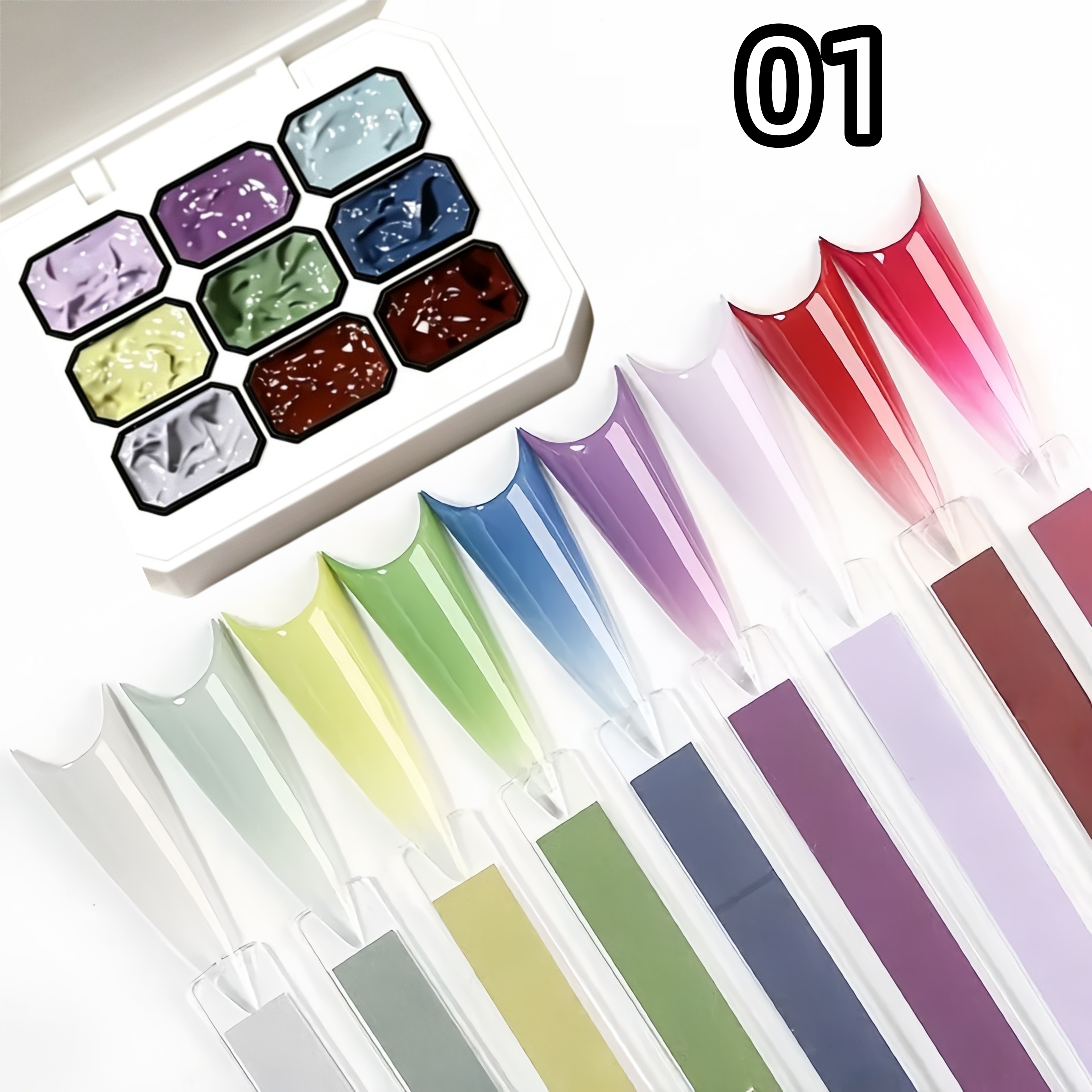 1pc solid  9-grid color painti - Nail Art Painting reseña y precio