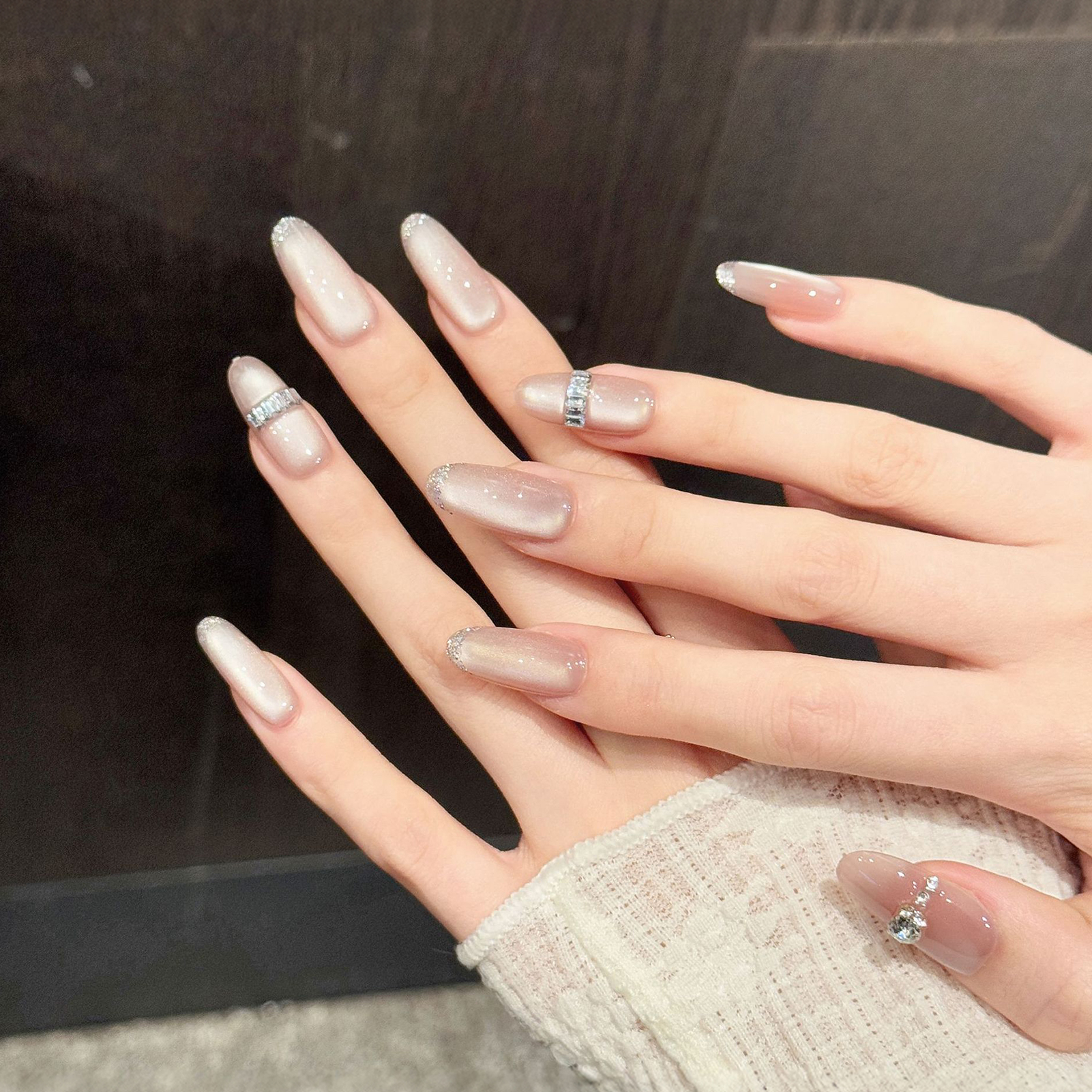 10Pcs Nude Pink Oval Head Arti - Nail Art Pink Cat Eye reseña y precio