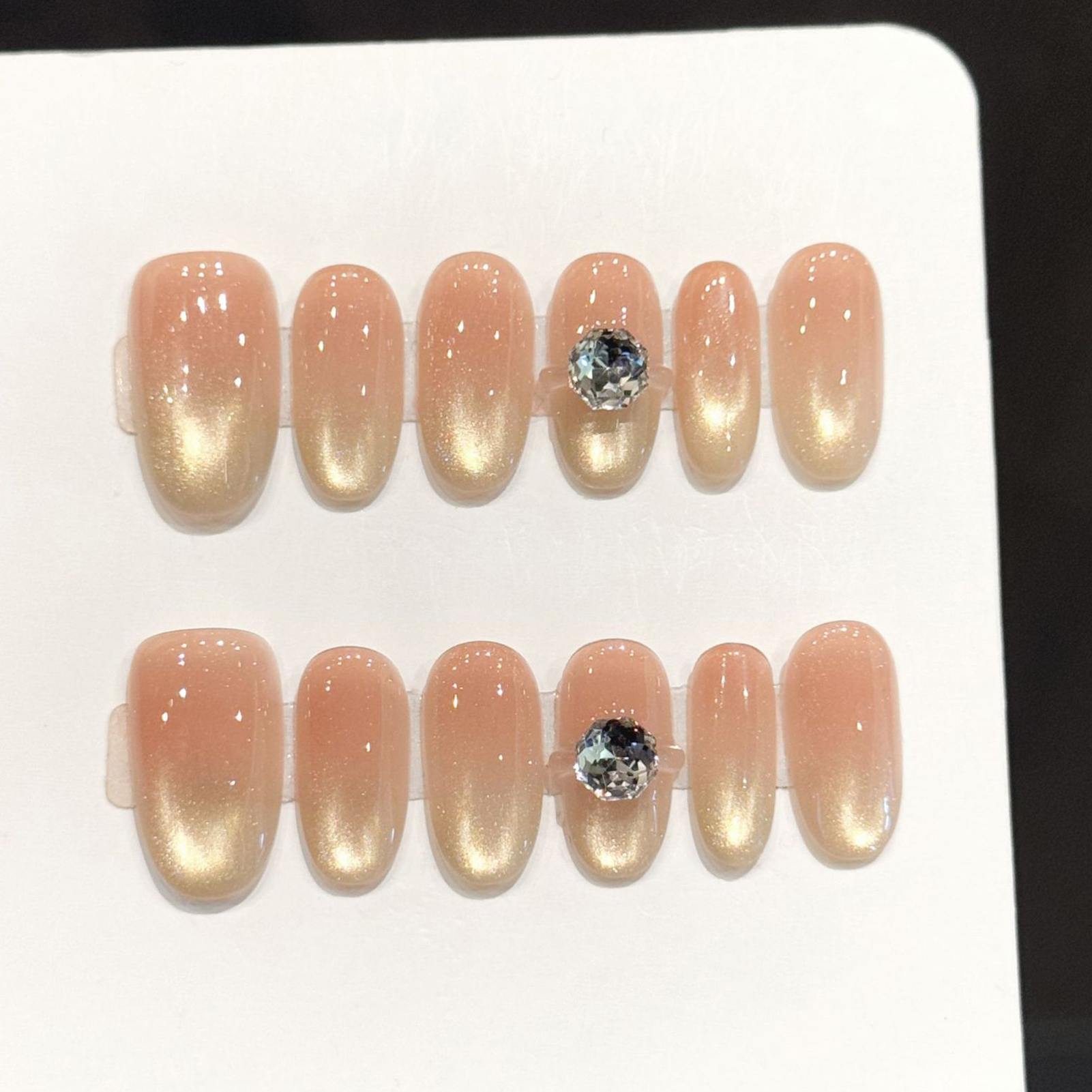 10Pcs Nude Pink Oval Head Arti - Nail Art Pink Cat Eye reseña y precio