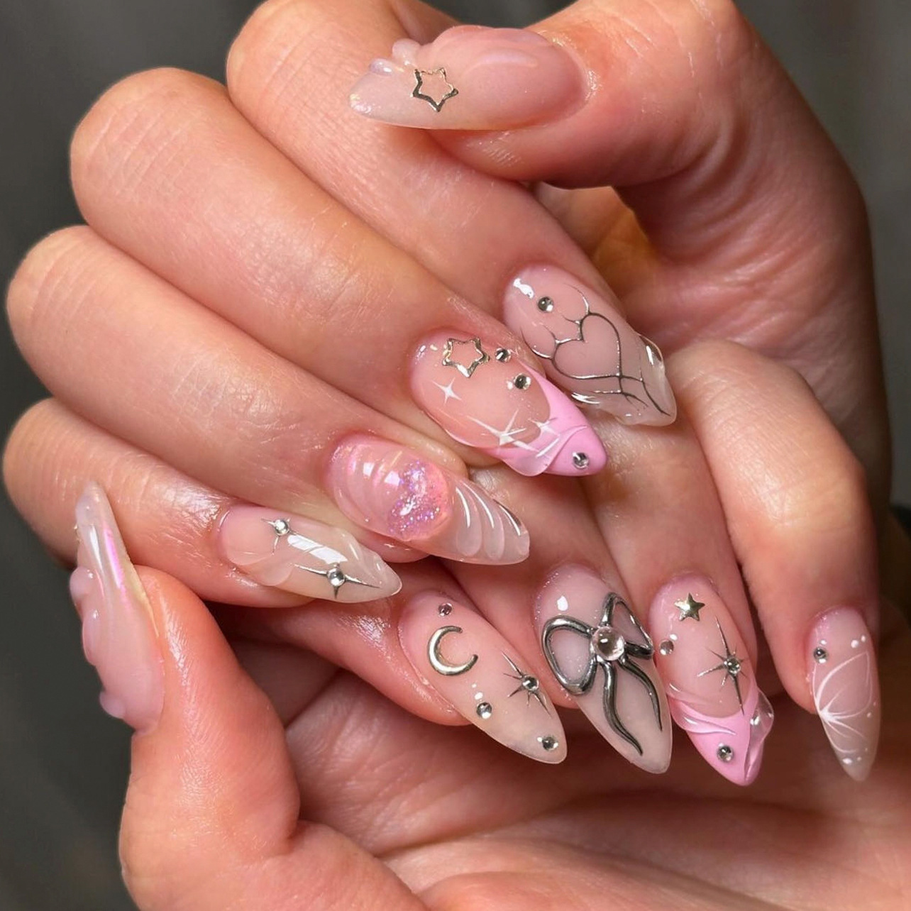 24pcs Bow False Nails Sets Pre - Nail Art Valentines Day reseña y precio