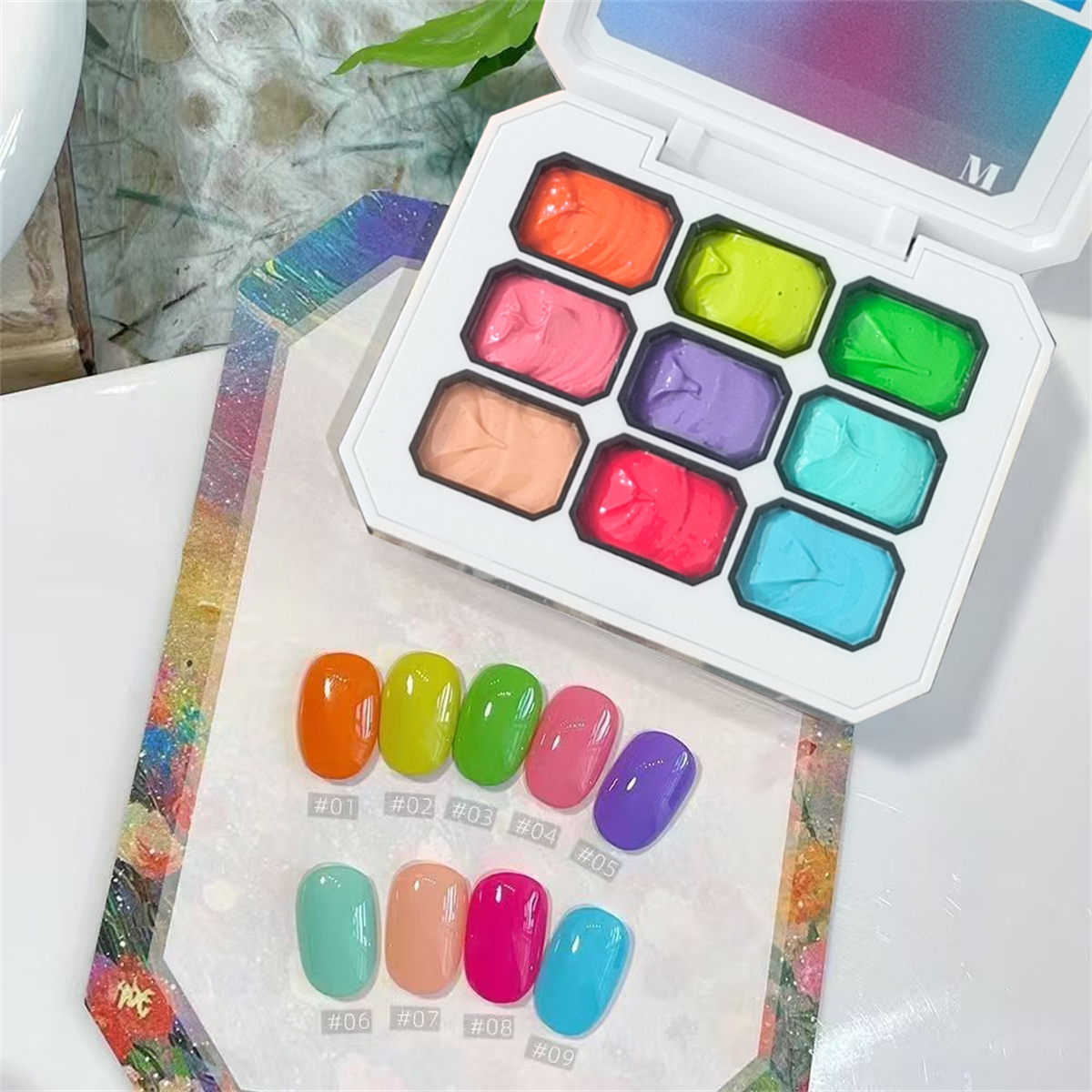 1pc 9-color solid nail polish  - Nail Art Painting reseña y precio