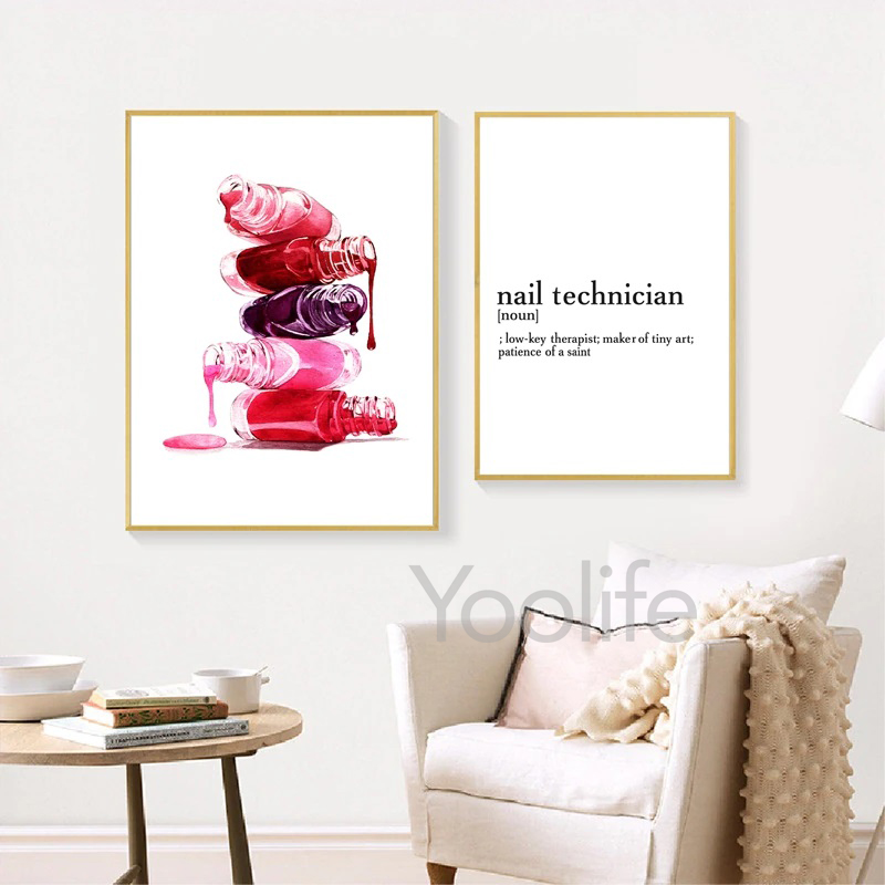 1pc frameless Nail Salon Quote - Nail Art Painting reseña y precio