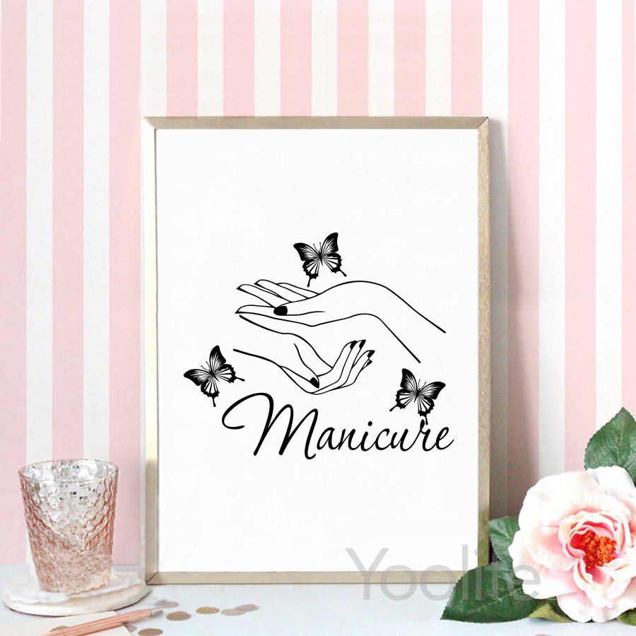 1pc frameless Nail Salon Quote - Nail Art Painting reseña y precio