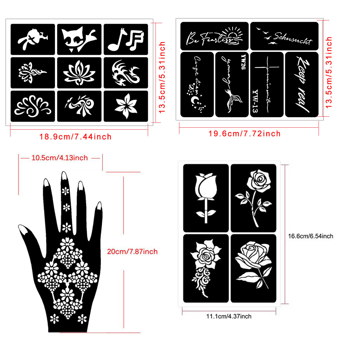 Temporary Tattoo Stencils Set  - Nail Art Ramadan reseña y precio