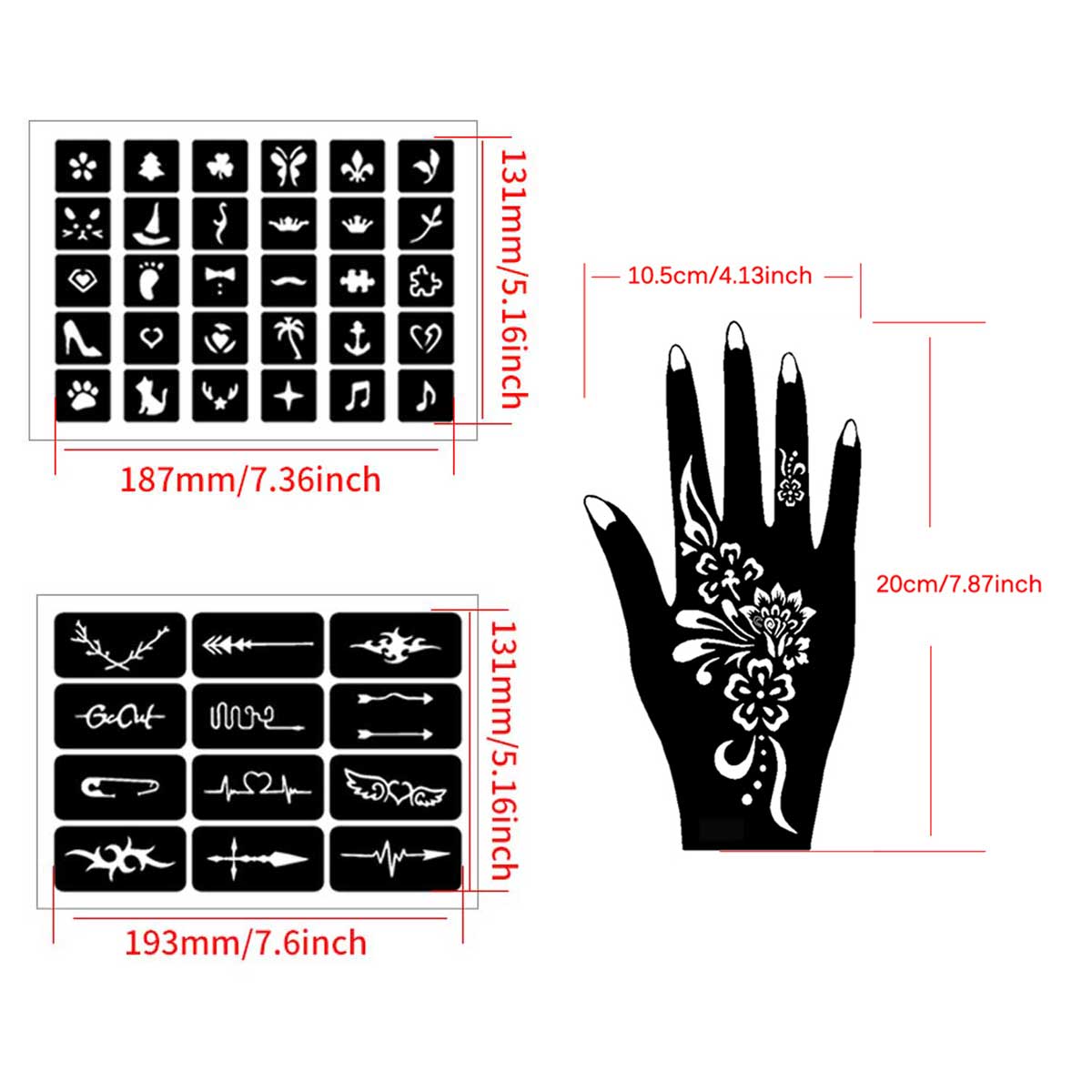 Temporary Tattoo Stencils Set  - Nail Art Ramadan reseña y precio