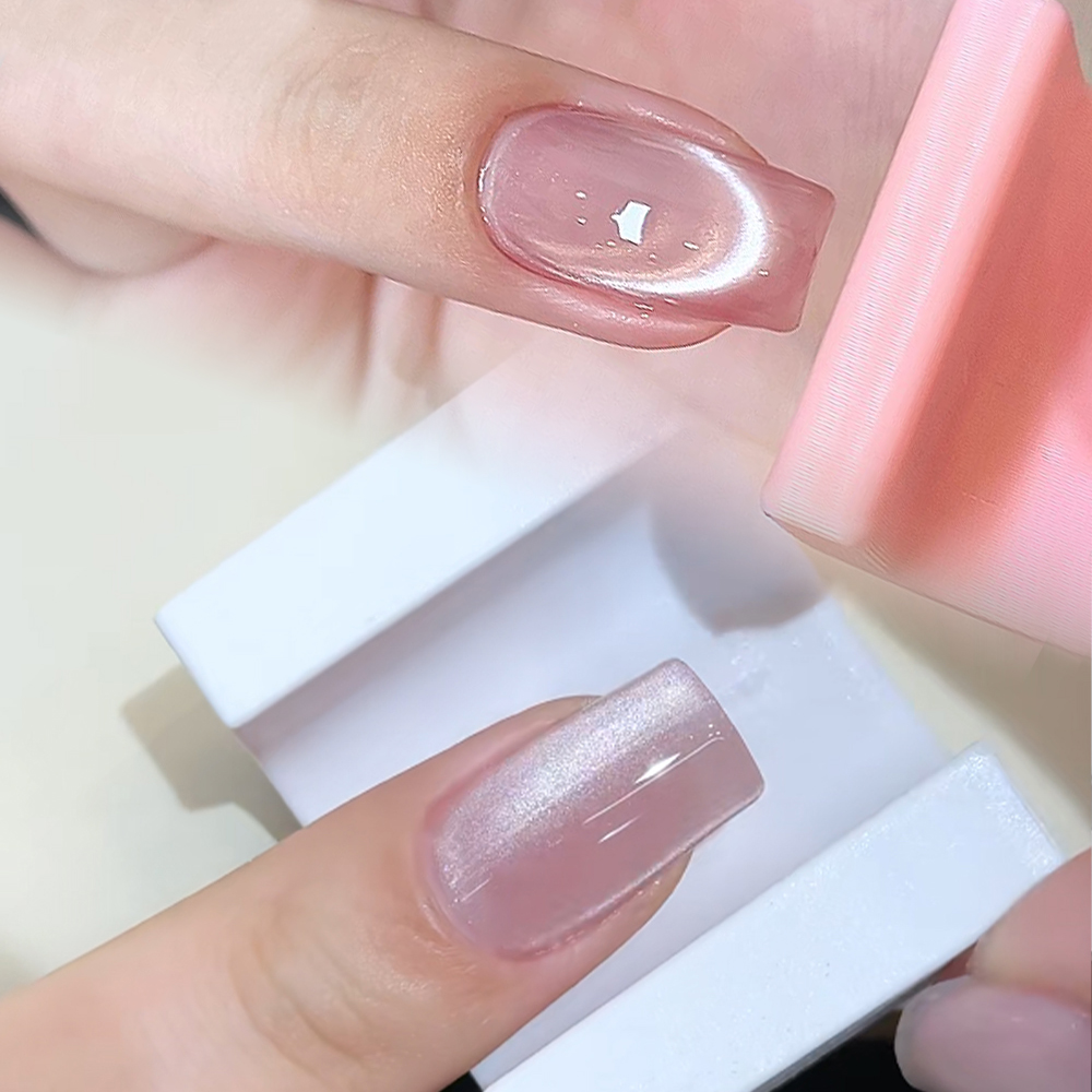 5D U-shaped French Cat Eye Nai - Nail Art Pink Cat Eye reseña y precio