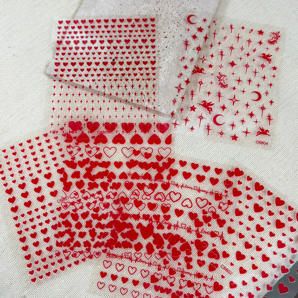 6Pcs/Set Red Love-Heart Valent - Nail Art Valentines Day reseña y precio