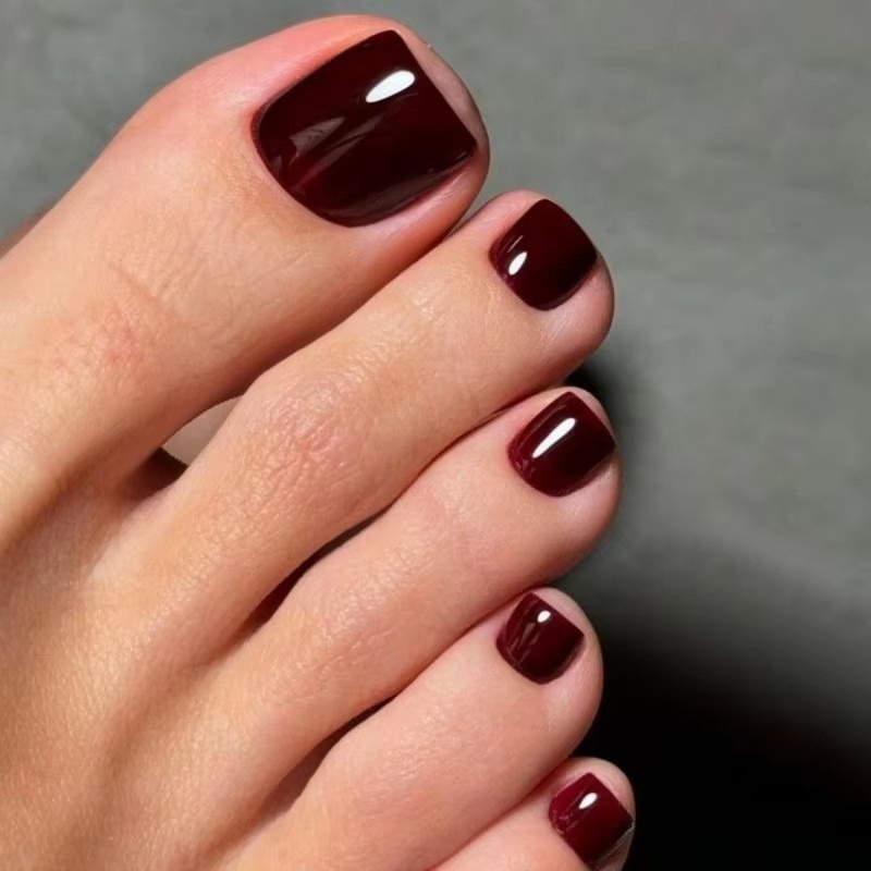 Simple Wine Red Solid Color Fa - Nail Art Pink Cat Eye reseña y precio