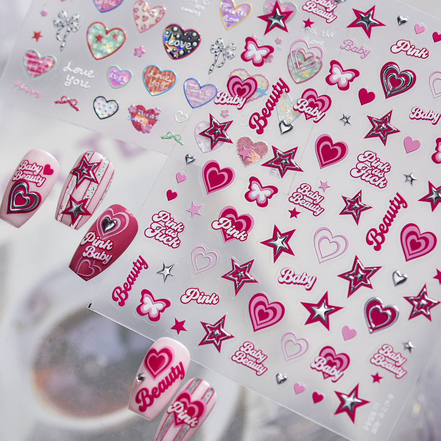 5D Metal Nail Stickers Sweet P - Nail Art Valentines Day reseña y precio