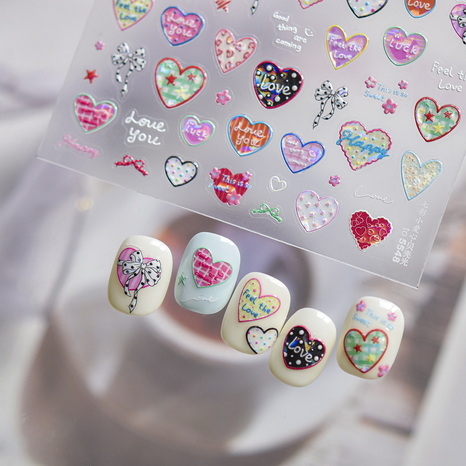 5D Metal Nail Stickers Sweet P - Nail Art Valentines Day reseña y precio