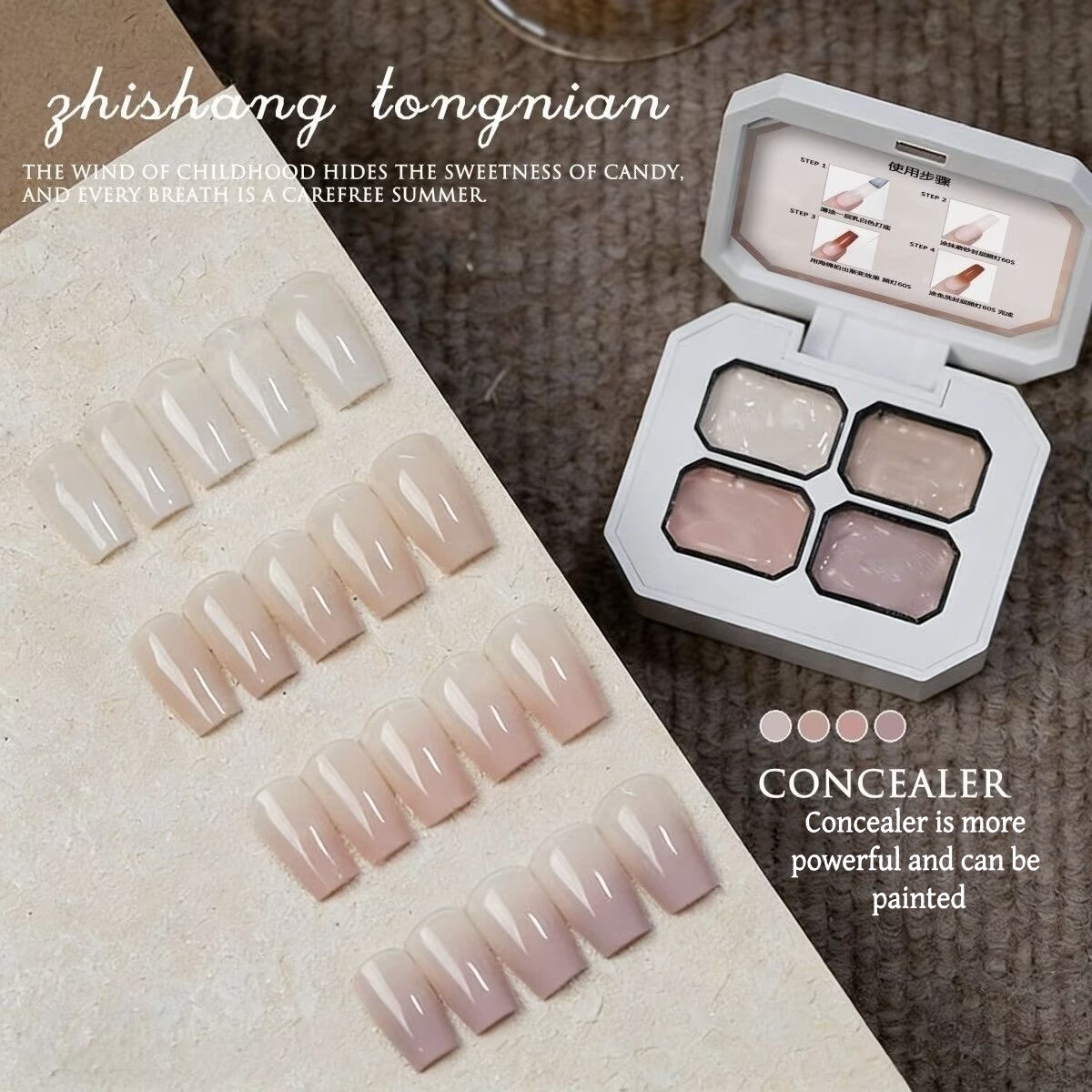 4 Colors concealer polular nud - Nail Art Painting reseña y precio