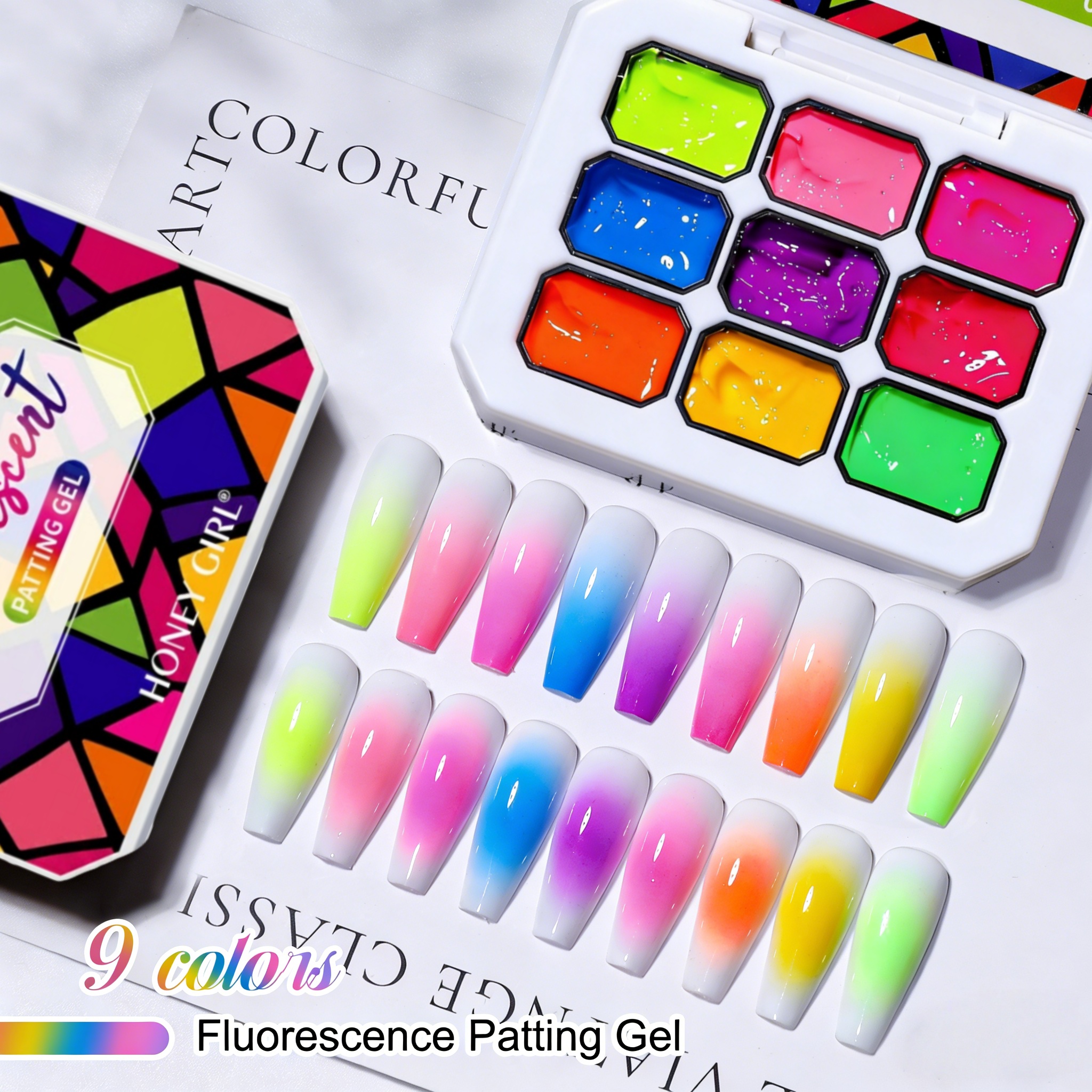 9-color solid nail polish ，pat - Nail Art Painting reseña y precio