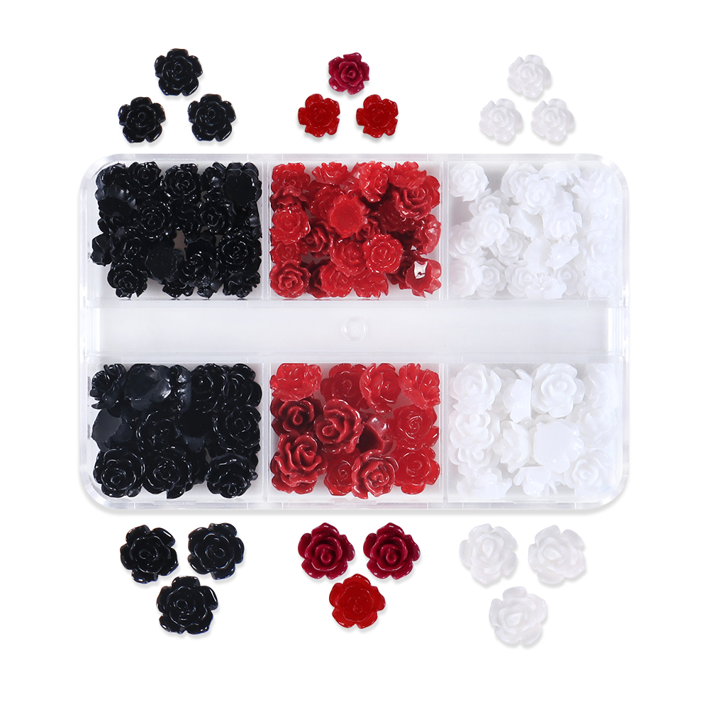 Black Red Rose Flowers Nail Ar - Nail Art Valentines Day reseña y precio