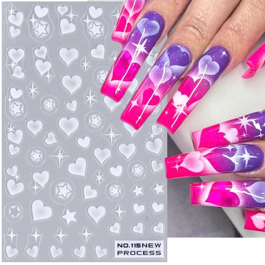 2pcs 3D Heart Star Nail Sticke - Nail Art Valentines Day reseña y precio