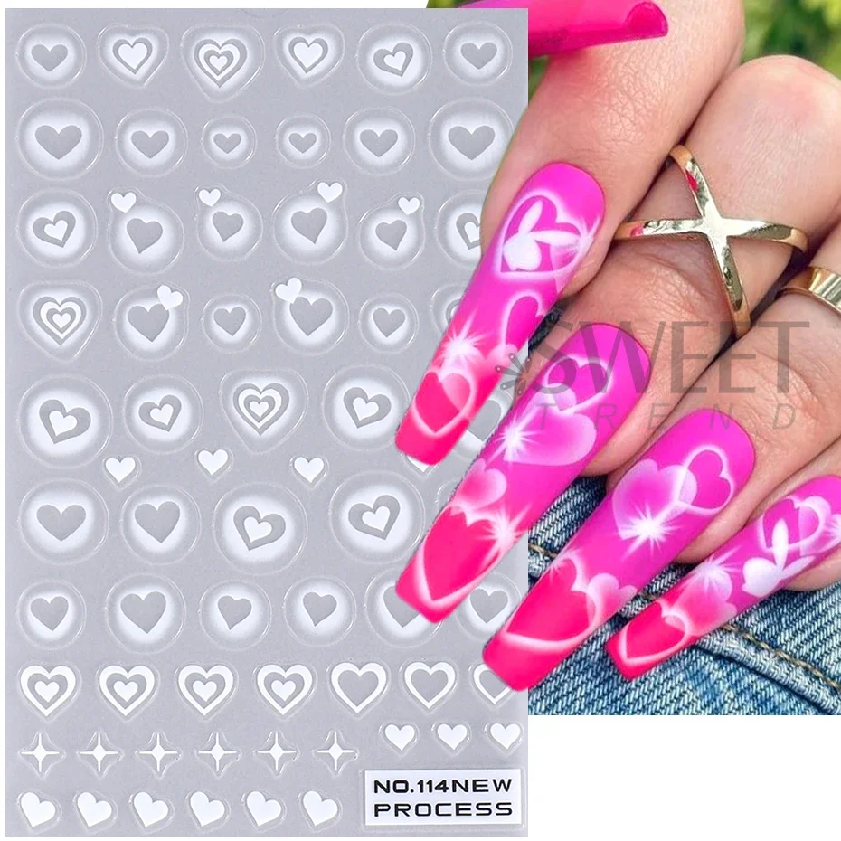 2pcs 3D Heart Star Nail Sticke - Nail Art Valentines Day reseña y precio