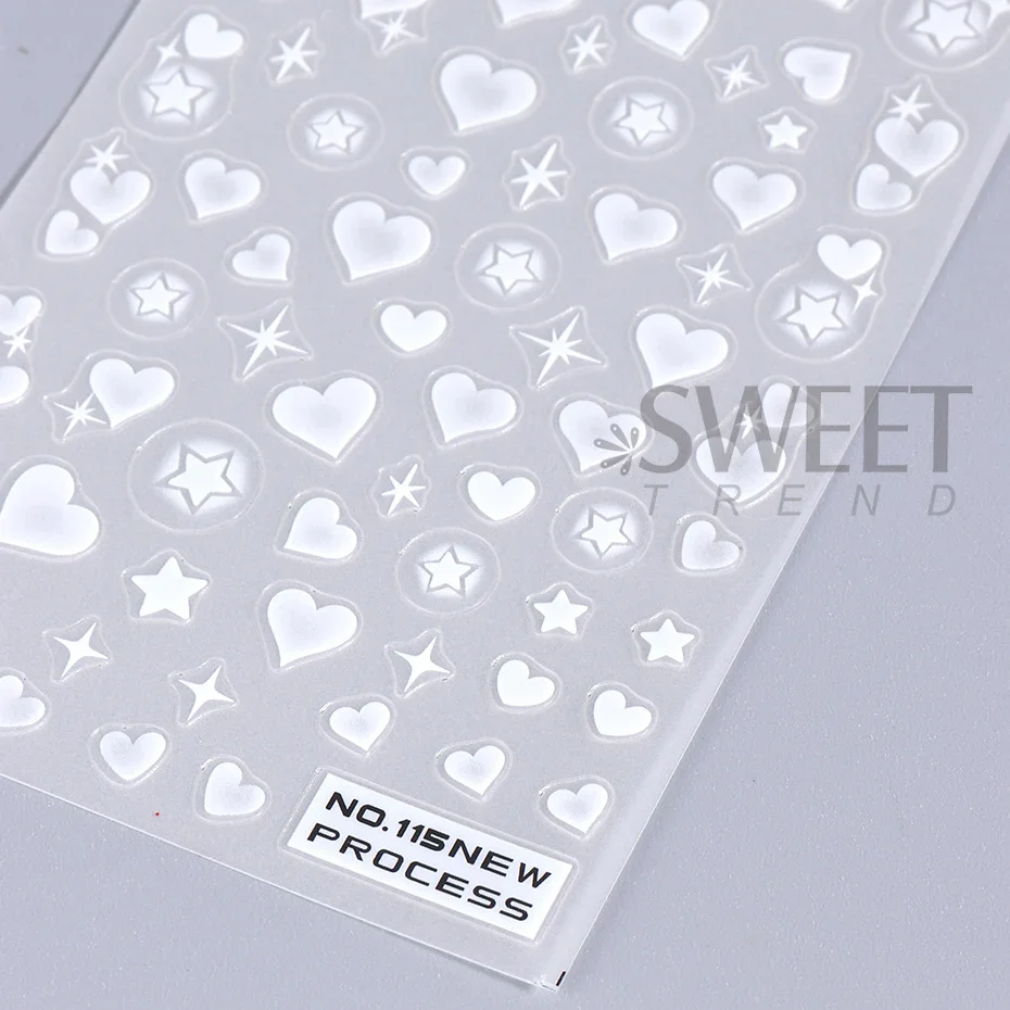2pcs 3D Heart Star Nail Sticke - Nail Art Valentines Day reseña y precio