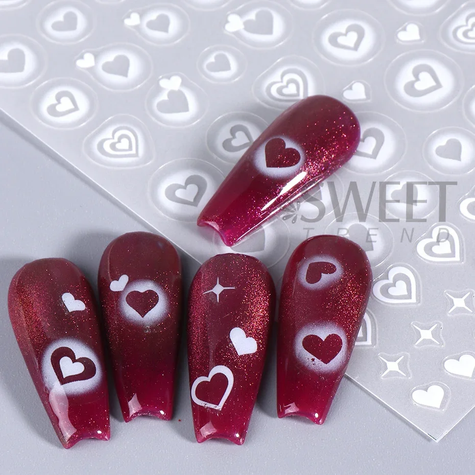 2pcs 3D Heart Star Nail Sticke - Nail Art Valentines Day reseña y precio