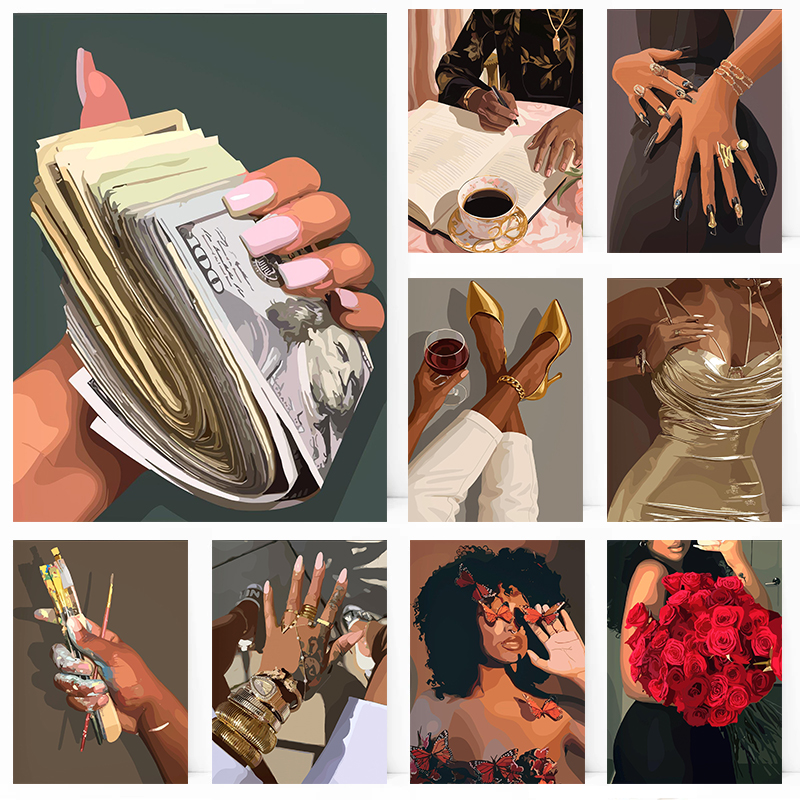 Black Girl Fashionable Women N - Nail Art Painting reseña y precio