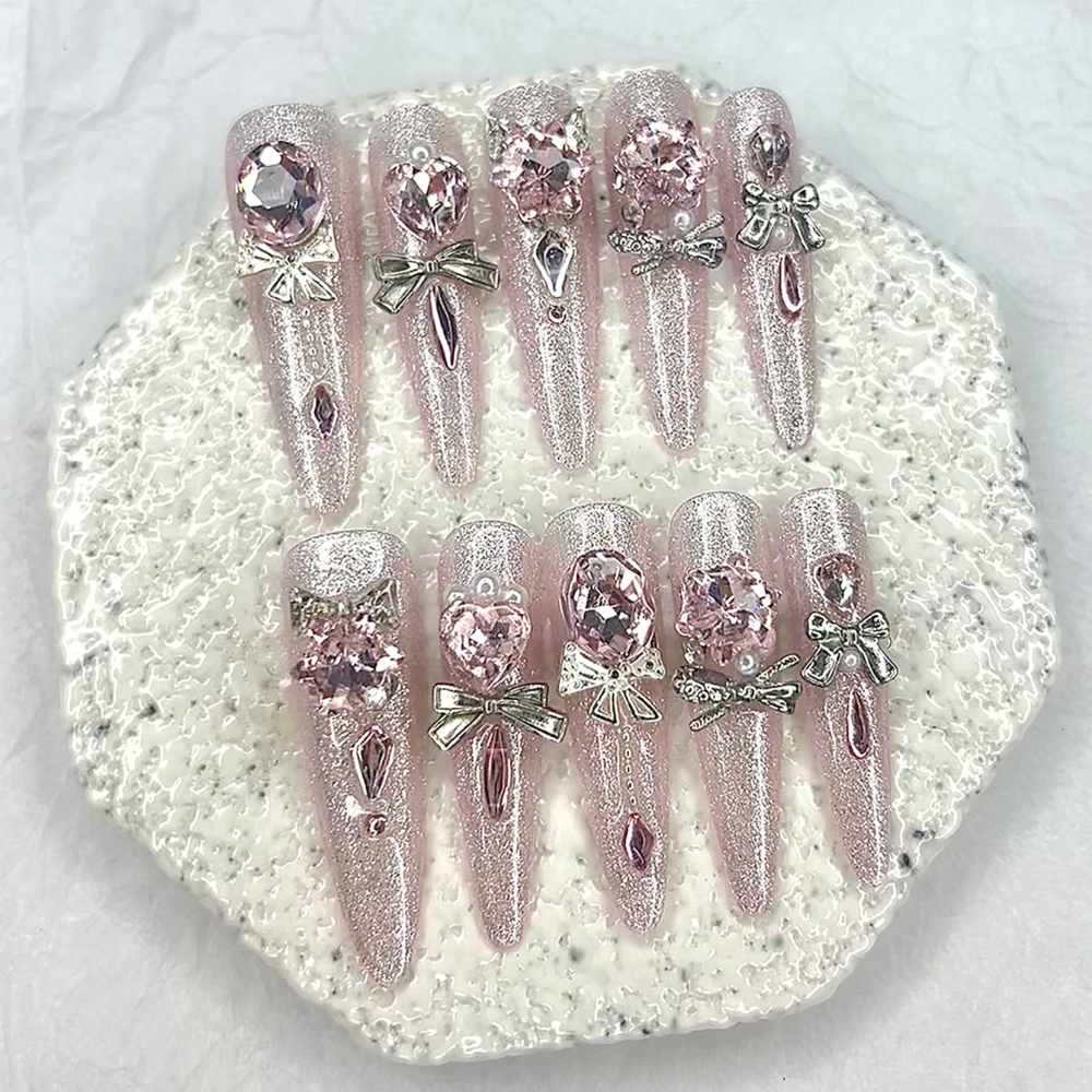 Luxury Pink Cat Eye Glitter St - Nail Art Pink Cat Eye reseña y precio