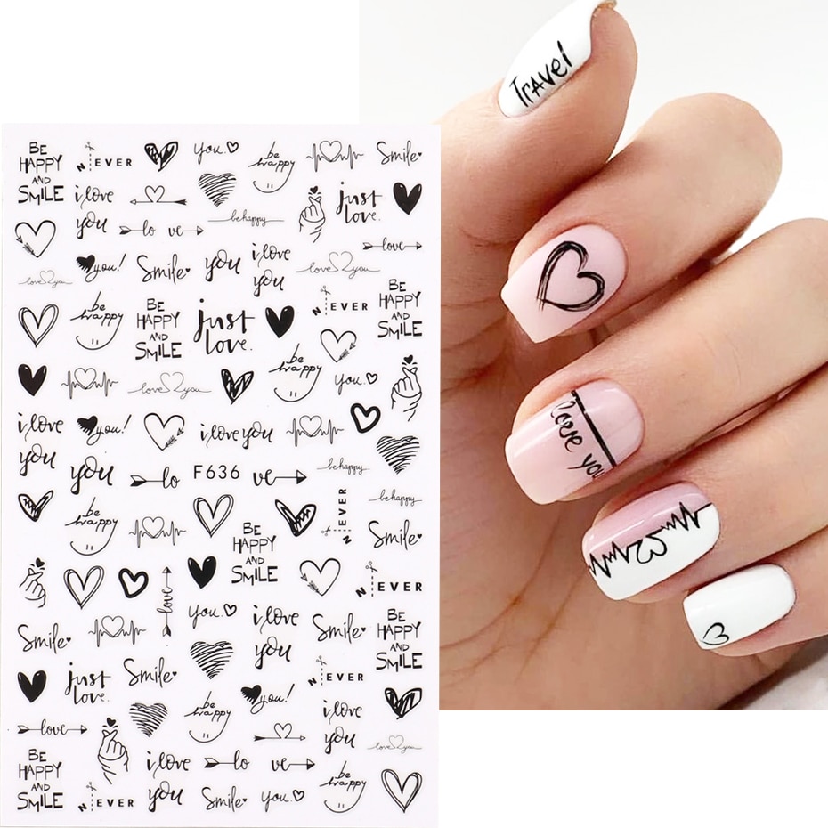 2pcs Heart Love Design 3D Nail - Nail Art Valentines Day reseña y precio