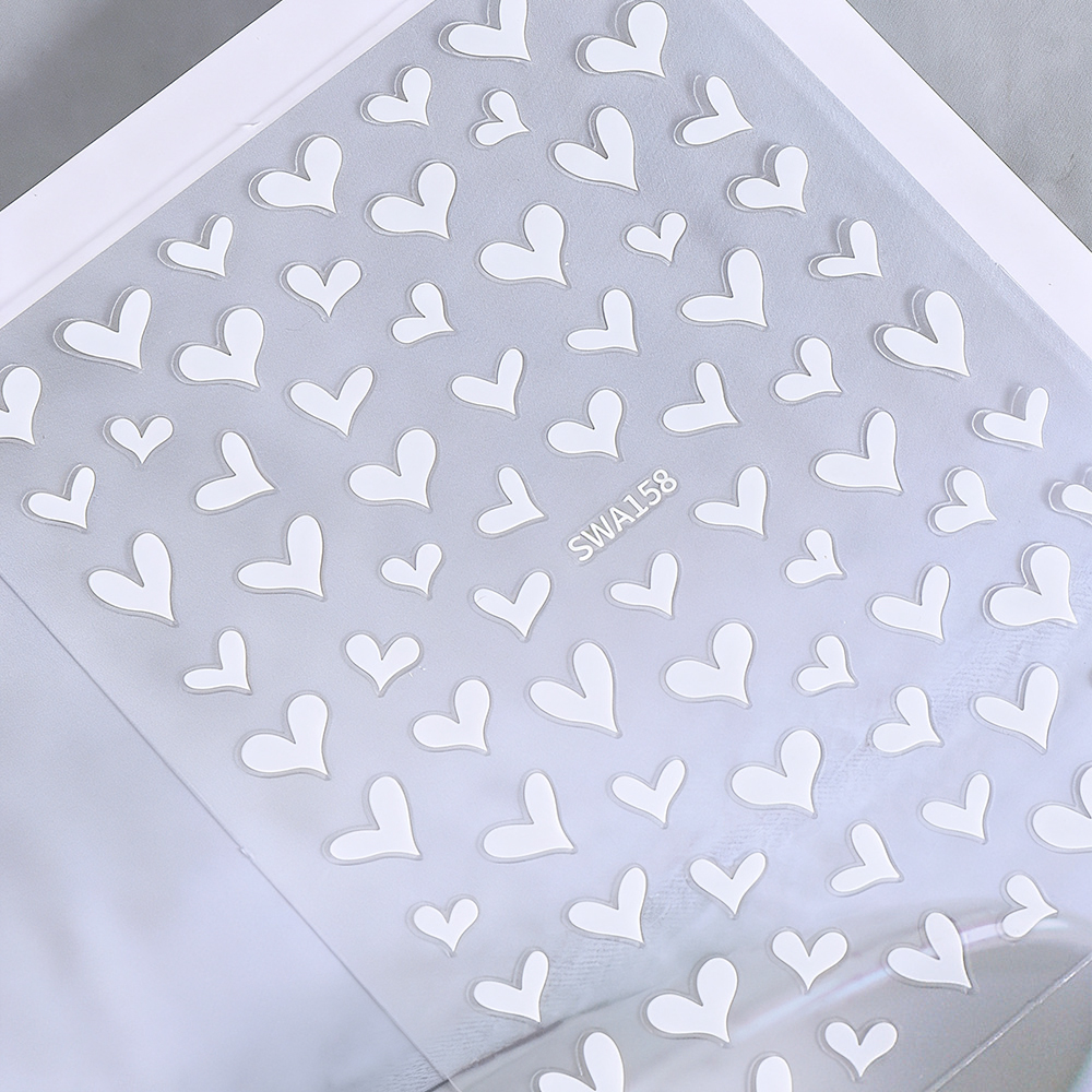 3D White Heart Valentine's Day - Nail Art Valentines Day reseña y precio