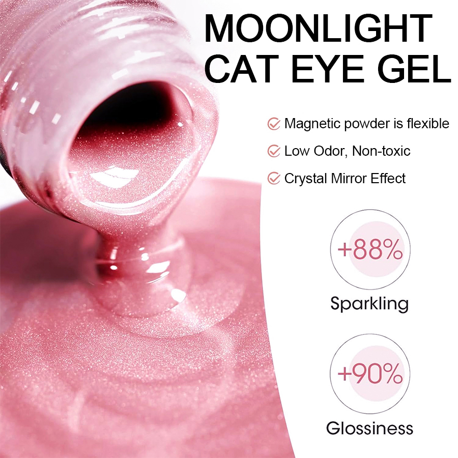 Pink Cat Eye Gel Nail Polish S - Nail Art Valentines Day reseña y precio