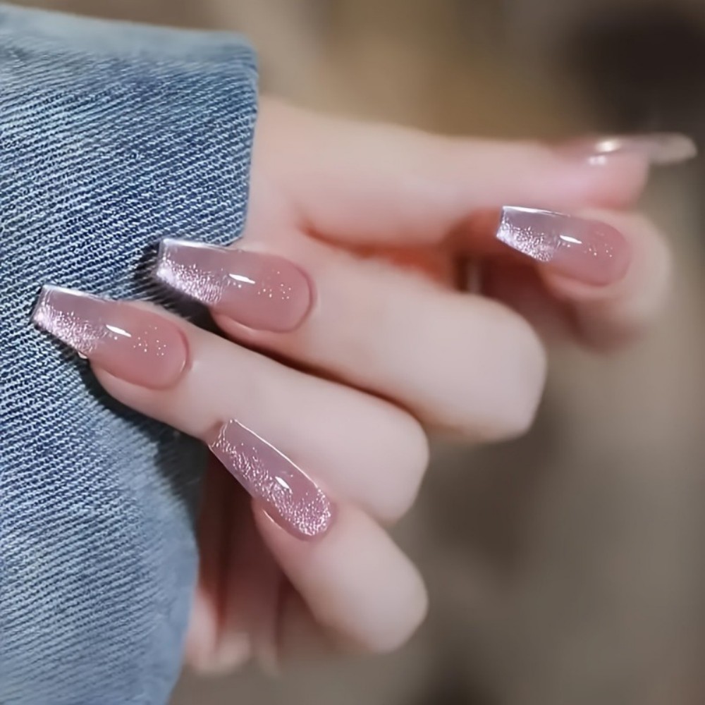 24pcs Sparkling Pink Glitter C - Nail Art Pink Cat Eye reseña y precio
