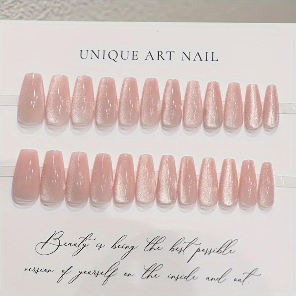 24pcs Sparkling Pink Glitter C - Nail Art Pink Cat Eye reseña y precio