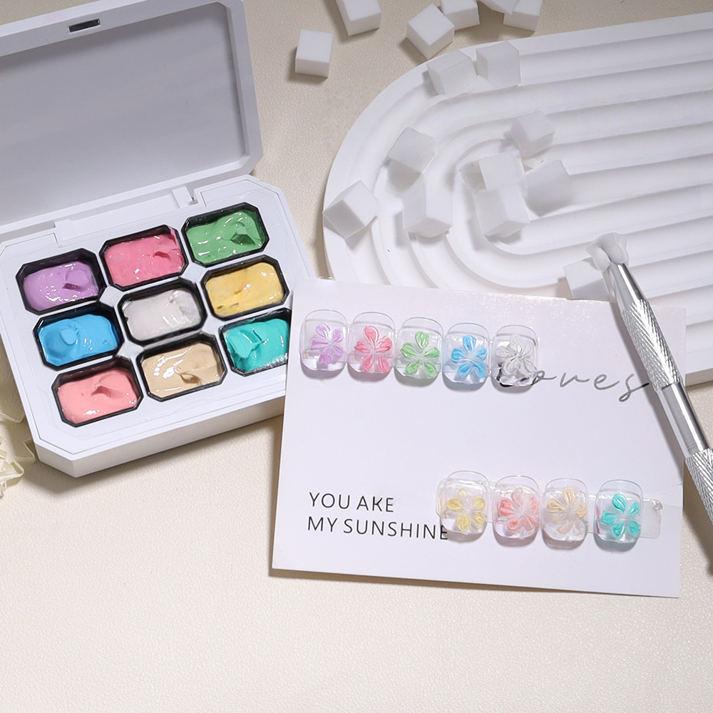 1pc 4/9Colors Patting Gel Grad - Nail Art Painting reseña y precio