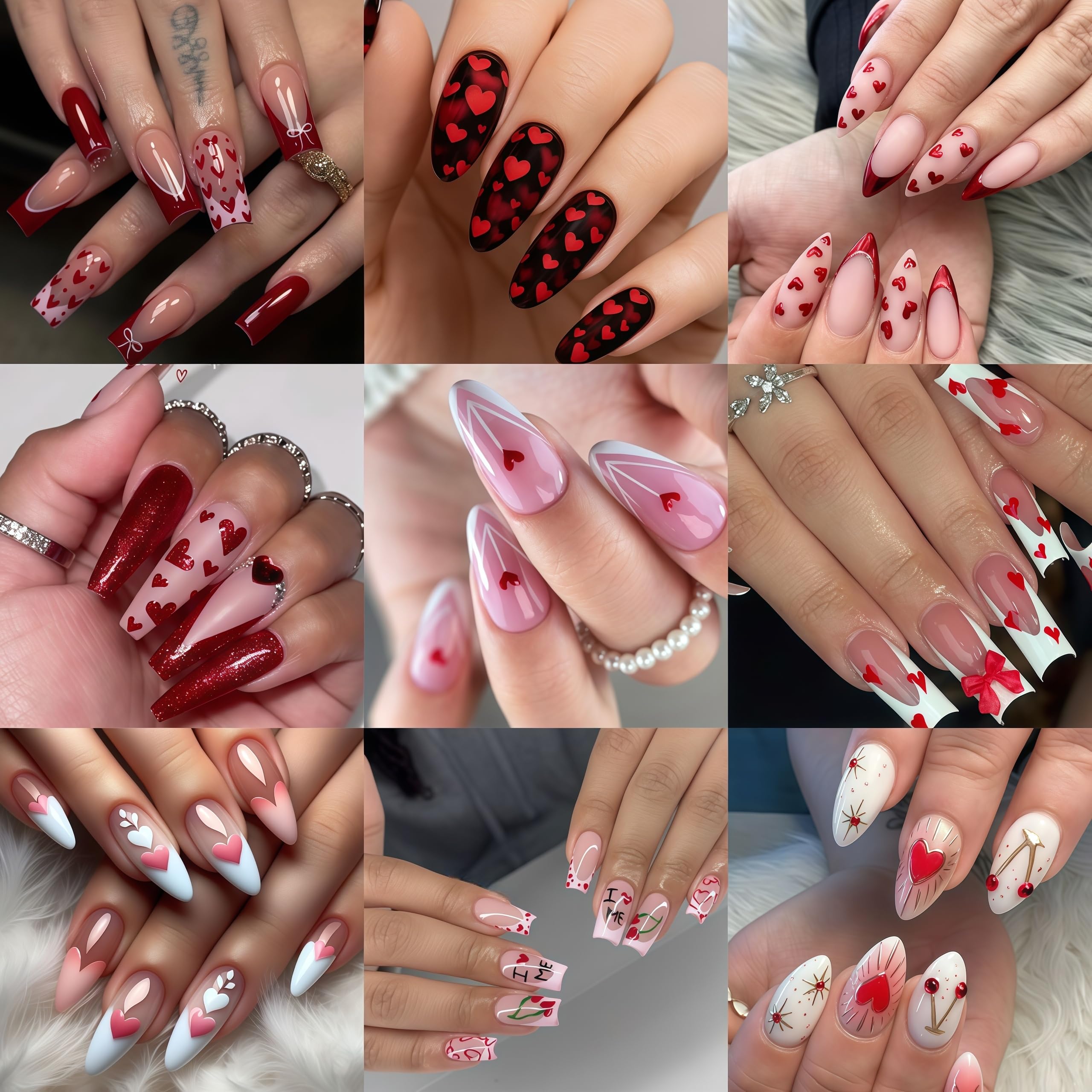 6Pcs/Kit Valentines Day 3D Red - Nail Art Valentines Day reseña y precio